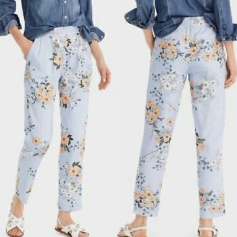 J.Crew High-rise pant in garden floral 00